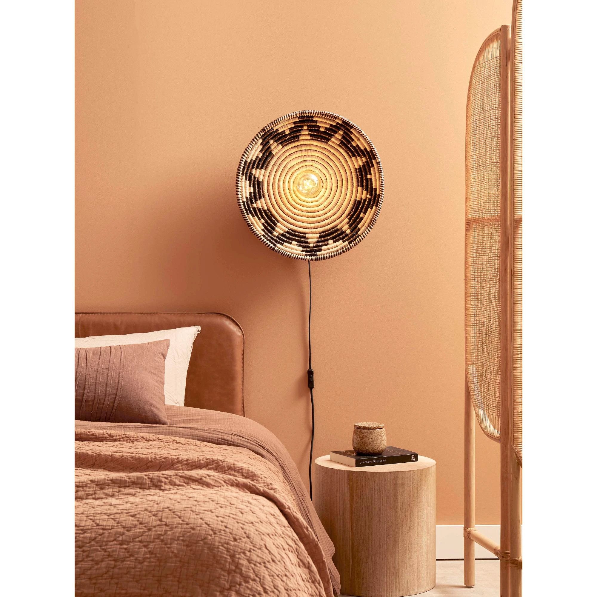 Wandlamp Andros - Naturel/Zwart - Ø45cm by GOOD&MOJO