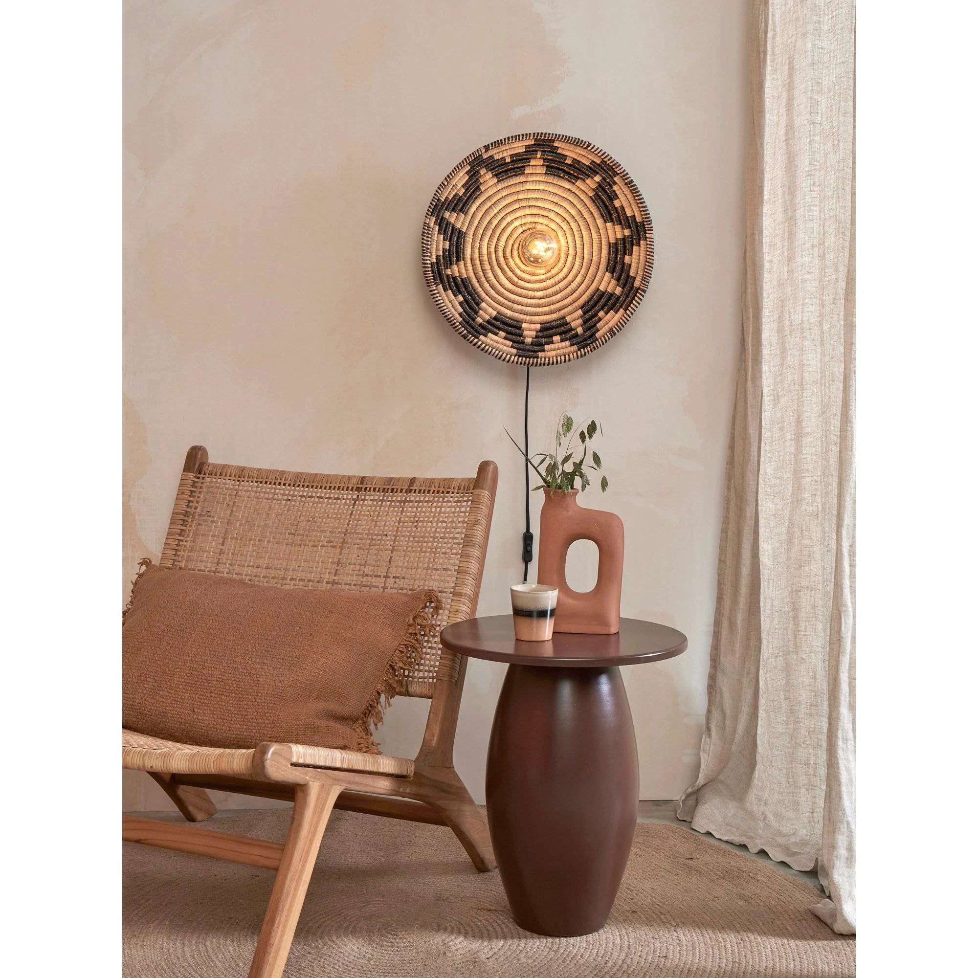 Wandlamp Andros - Naturel/Zwart - Ø45cm by GOOD&MOJO