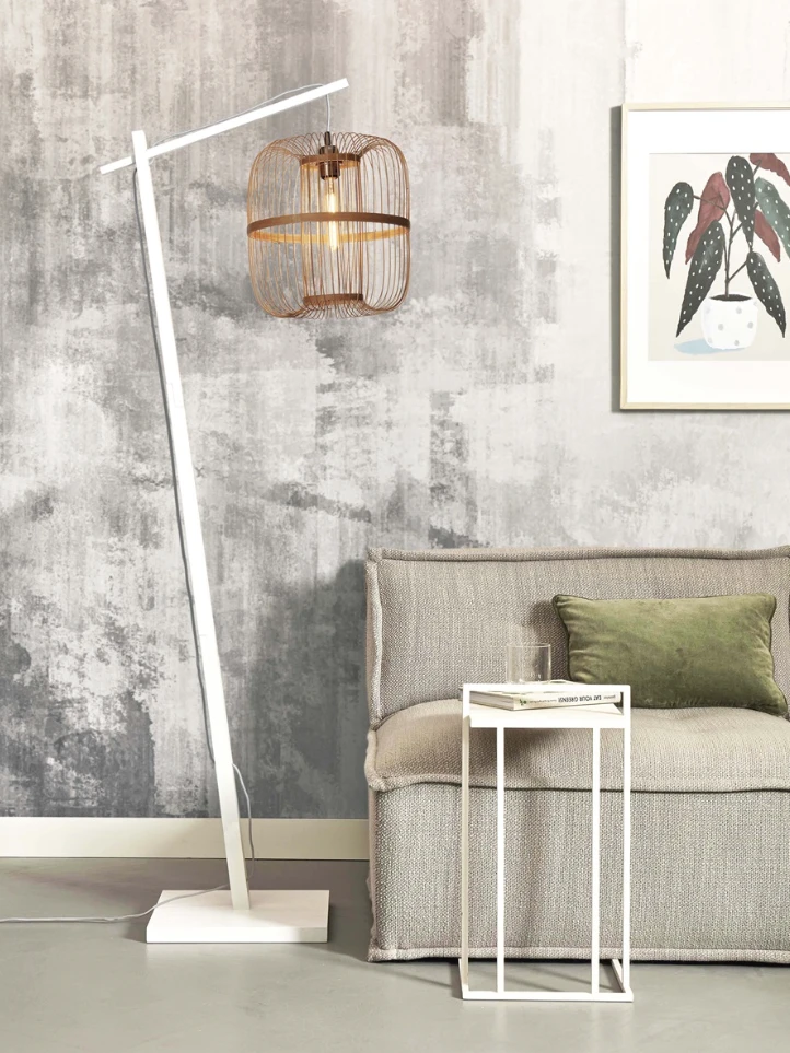 Vloerlamp Hokkaido - Bamboe Wit/Naturel - 63x36x176cm by GOOD&MOJO