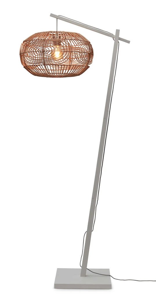 Vloerlamp Madeira - Bamboe Wit/Rotan - 74x48x176cm by GOOD&MOJO