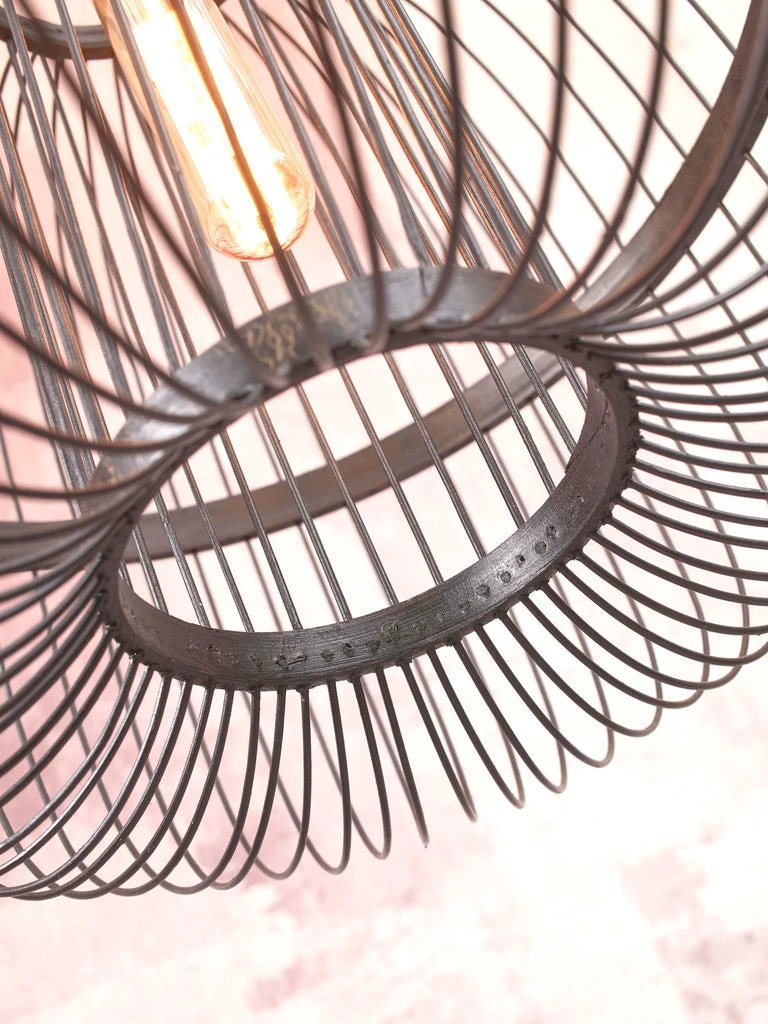 Hanglamp Hokkaido - Bamboe Zwart - Ø25cm by GOOD&MOJO