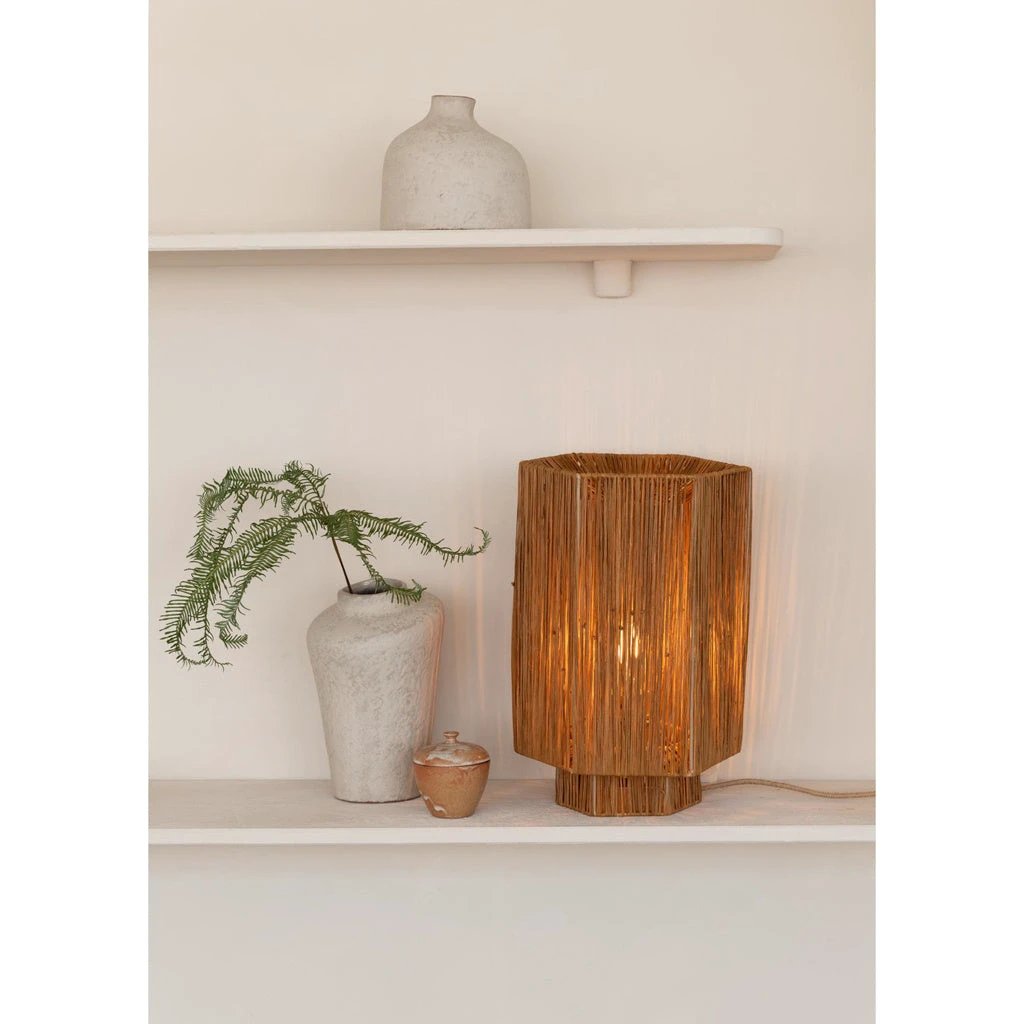 Tafellamp Panama - Donkerbruin - 26x28x26cm by GOOD&MOJO