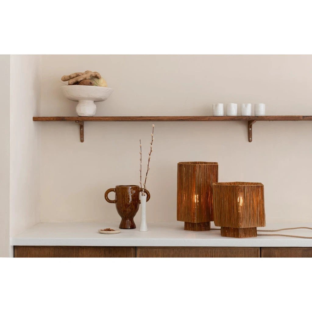 Tafellamp Panama - Donkerbruin - 36x24x36cm by GOOD&MOJO