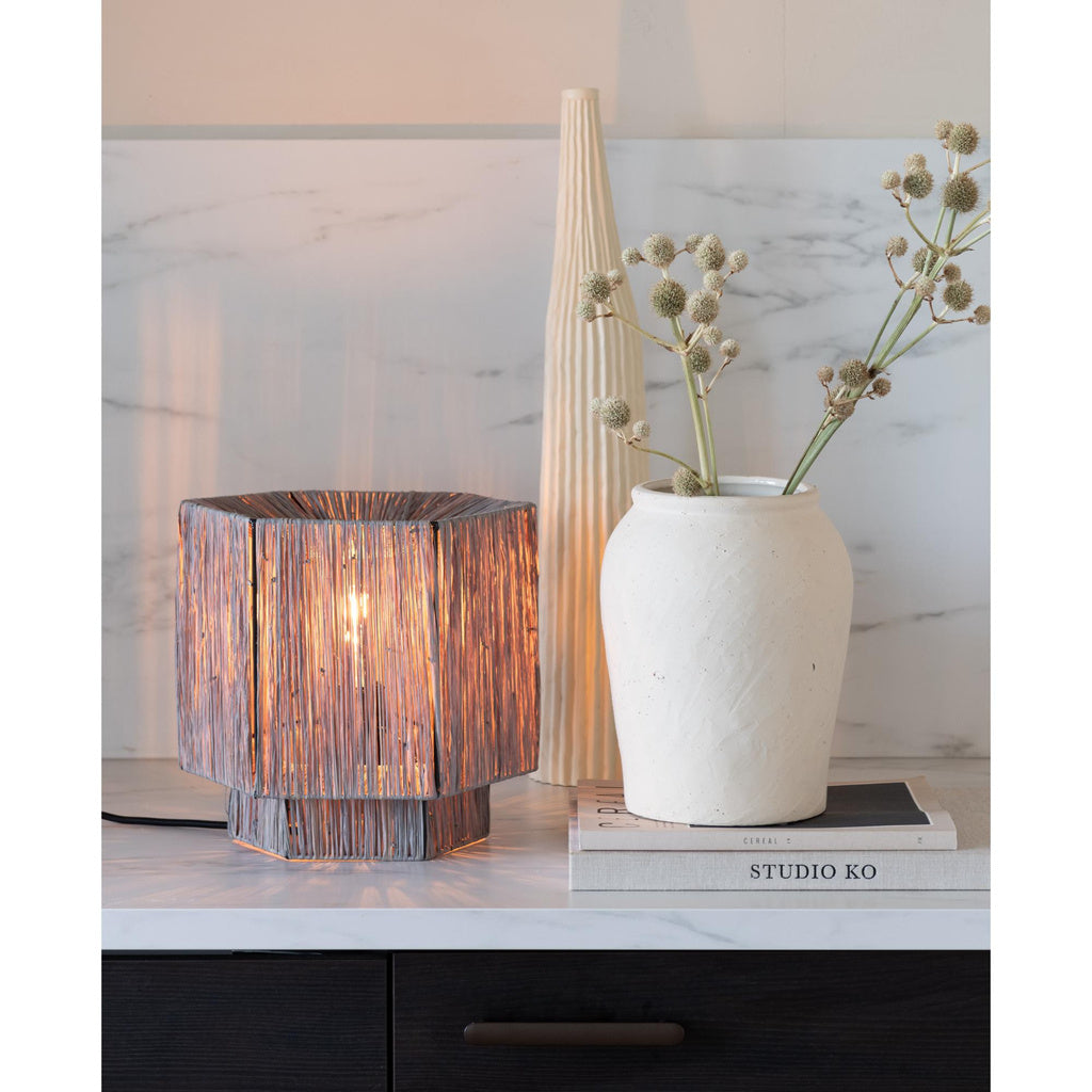 Tafellamp Panama - Lichtgrijs - 26x28x26cm - depauwwonen