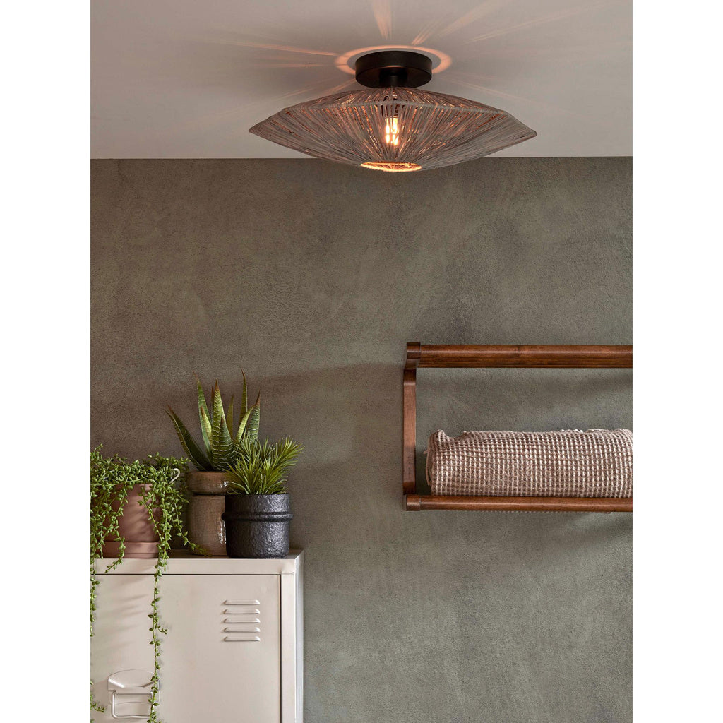 Plafondlamp Panama - Donkergrijs - 45x45x5cm - depauwwonen