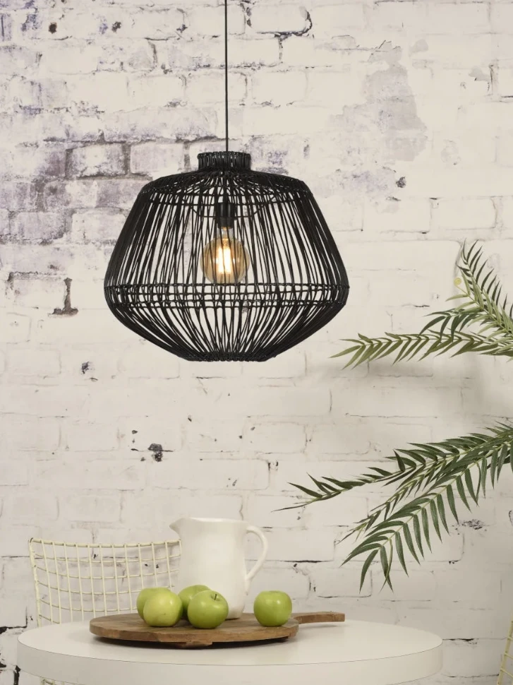 Hanglamp Madagascar rotan Ø60 - zwart by GOOD&MOJO