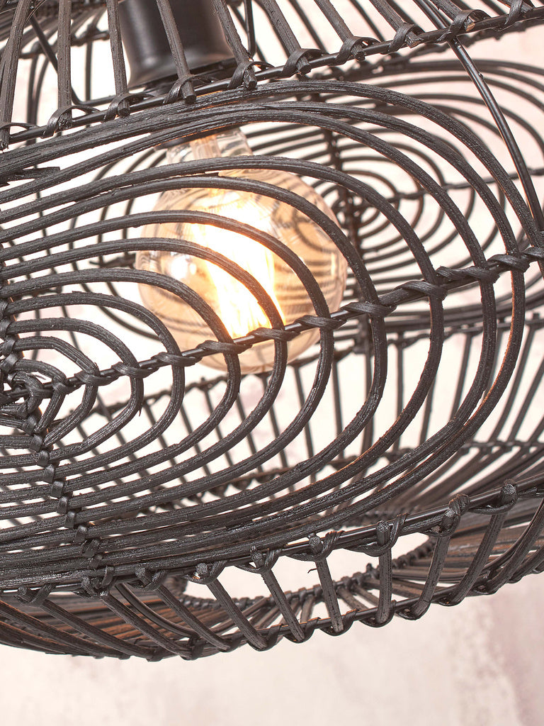 Plafondlamp Madeira Rotan zwart by GOOD&MOJO