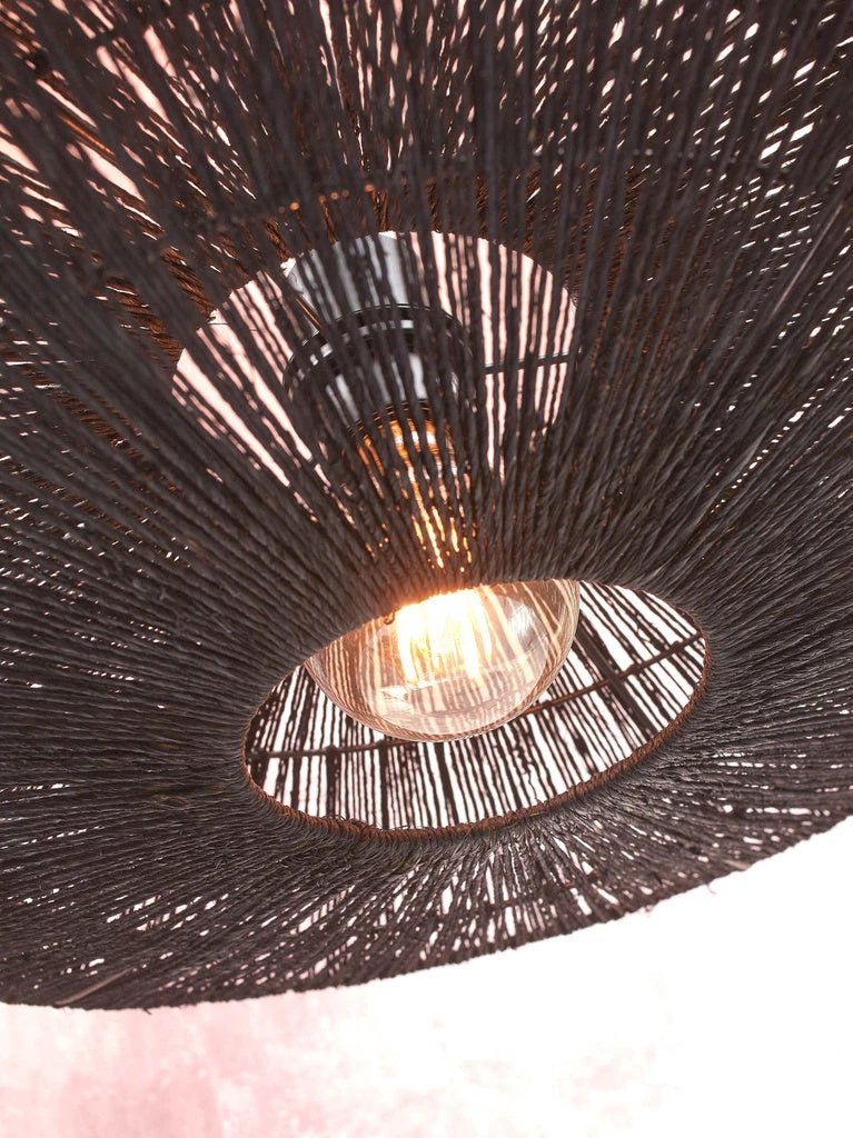 Plafondlamp Iguazu Jute zwart - L by GOOD&MOJO