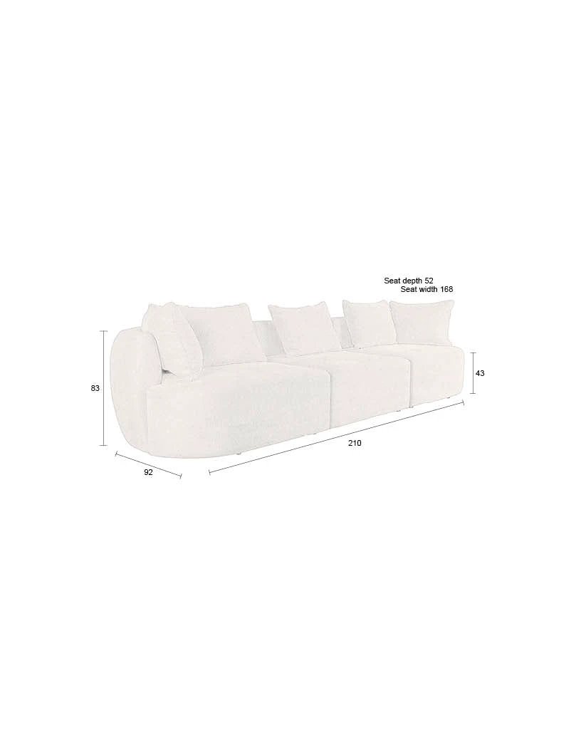 Bankstel Rocca 4.5 Seater Latte by Dutchbone