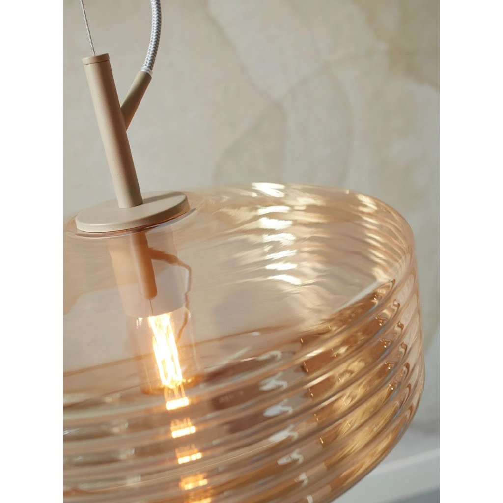 Hanglamp glas Verona geribbeld, amber by it's about RoMi