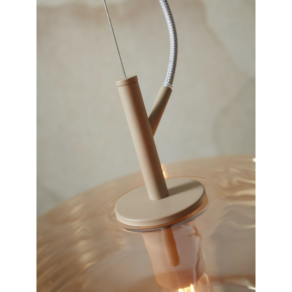 Hanglamp glas Verona geribbeld, amber - depauwwonen