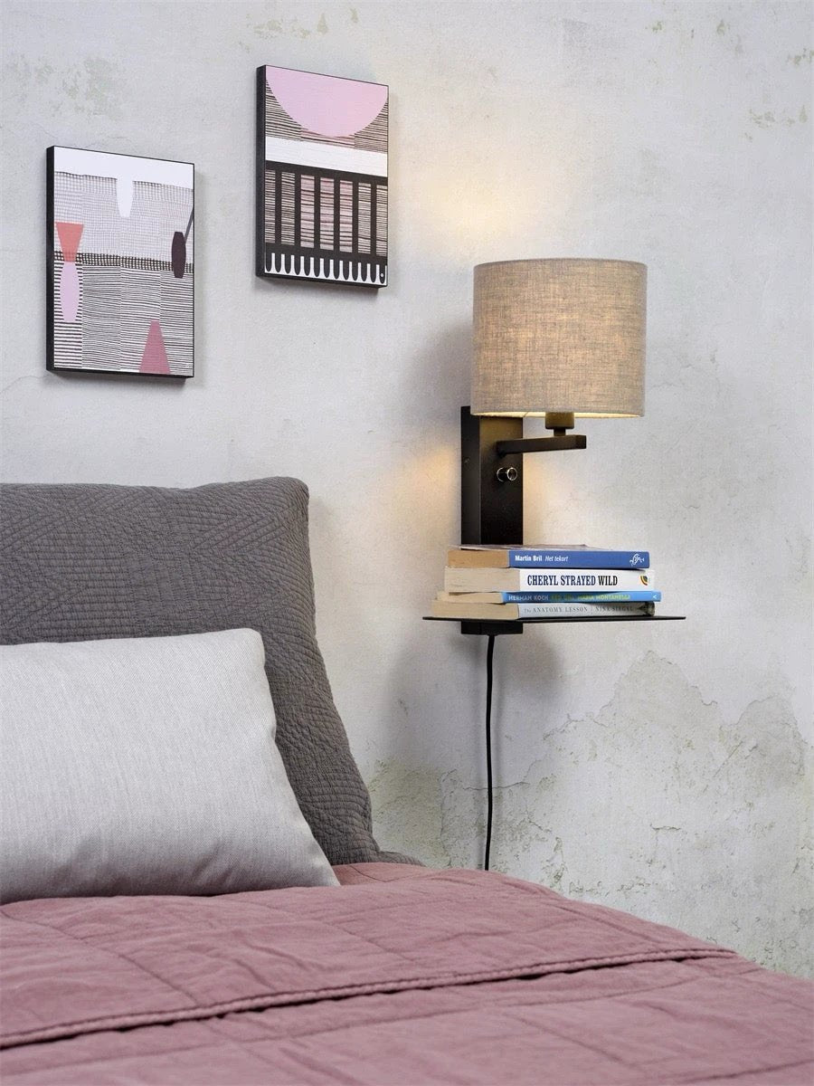 Wandlamp Florence - Taupe/Zwart - 24x22x42cm by it's about RoMi