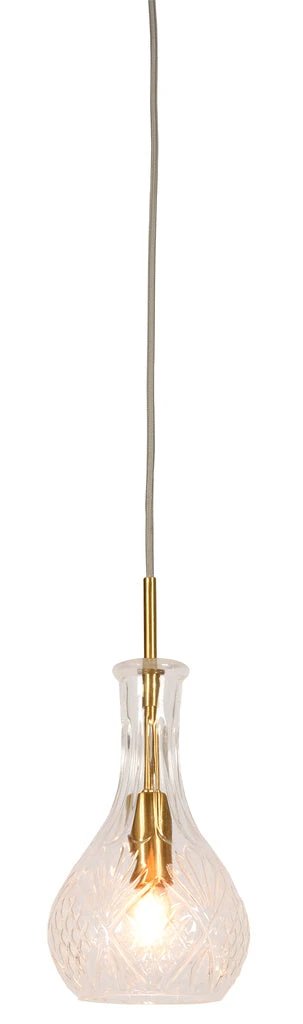 Hanglamp glas Brussel transparant/goud druppel by it's about RoMi