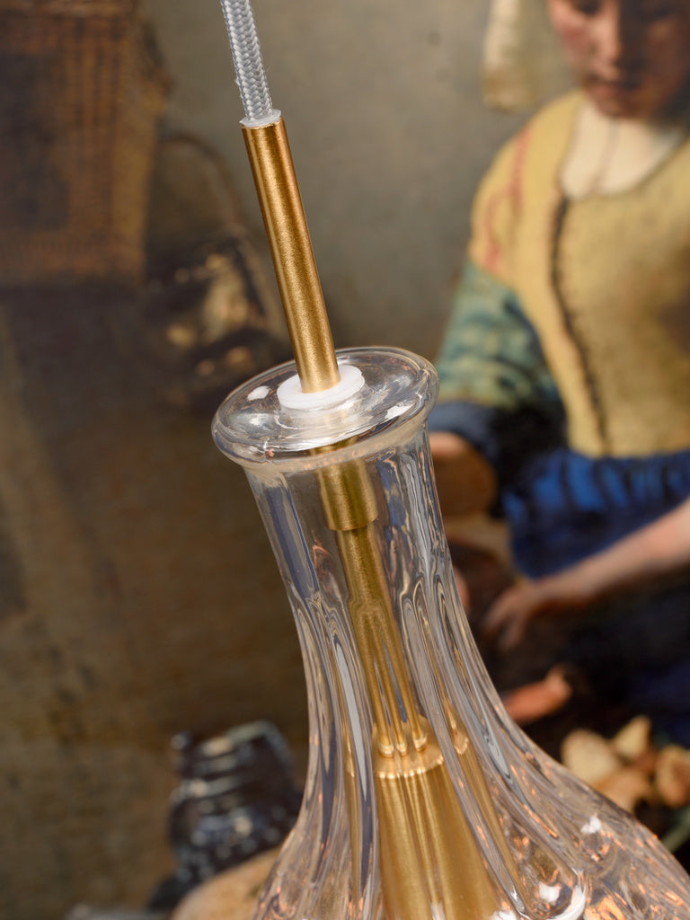 Hanglamp glas Brussel transparant/goud druppel - depauwwonen