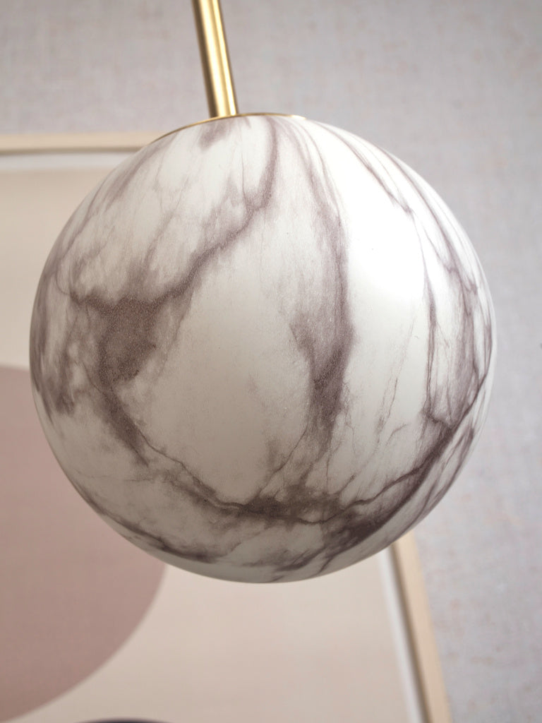 Hanglamp glas/ijzer Carrara globe Ø22 - M - depauwwonen