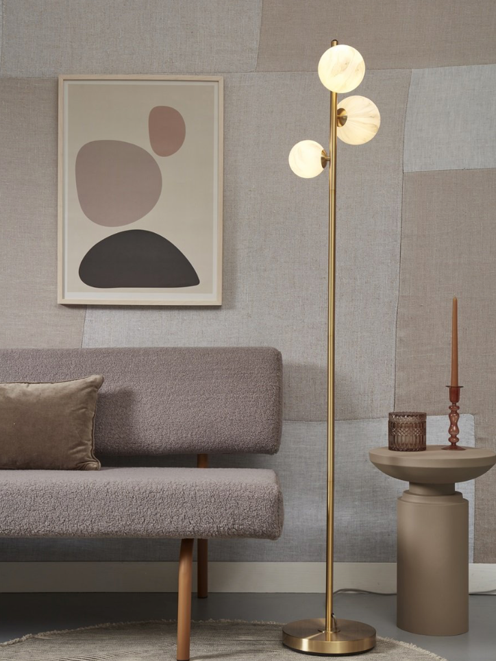 Vloerlamp glas/ijzer Carrara 3-bol by it's about RoMi