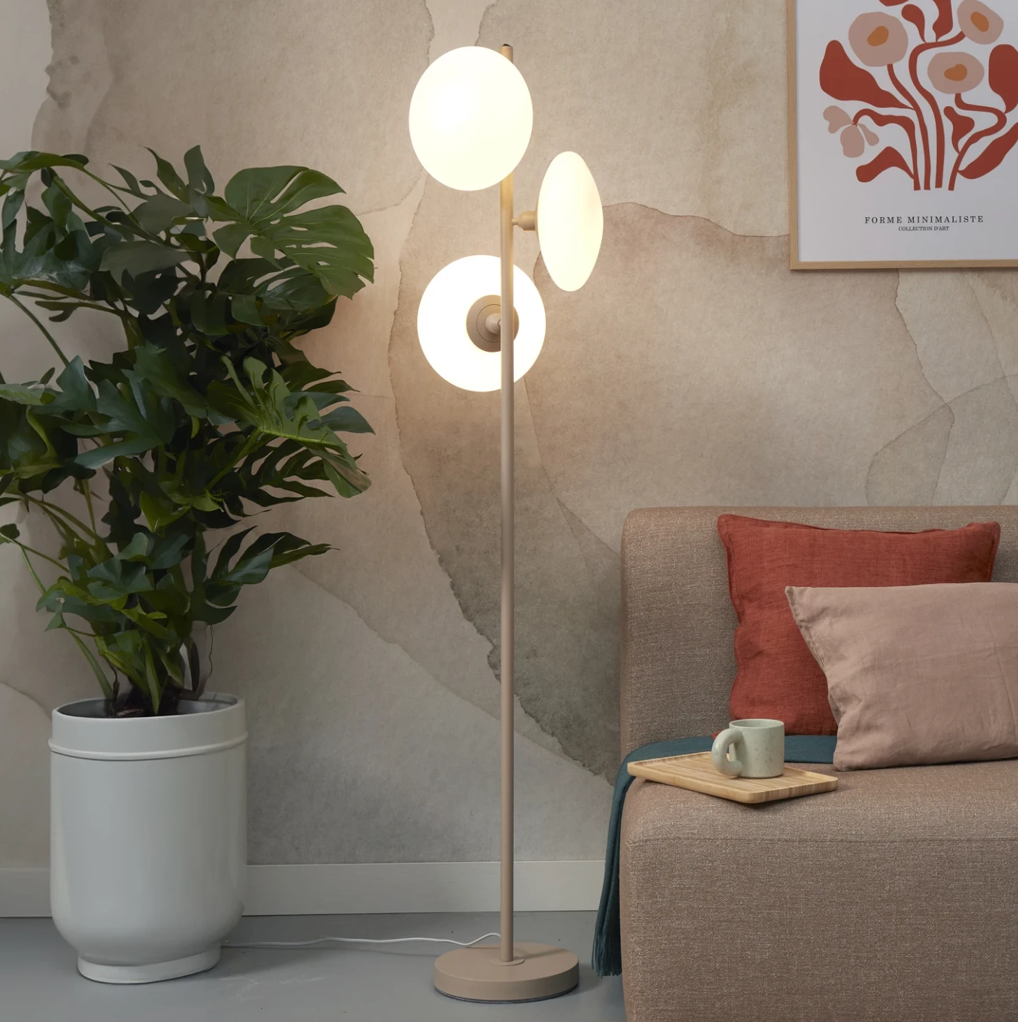 Vloerlamp Sapporo 3 schijf wit/zand by it's about RoMi