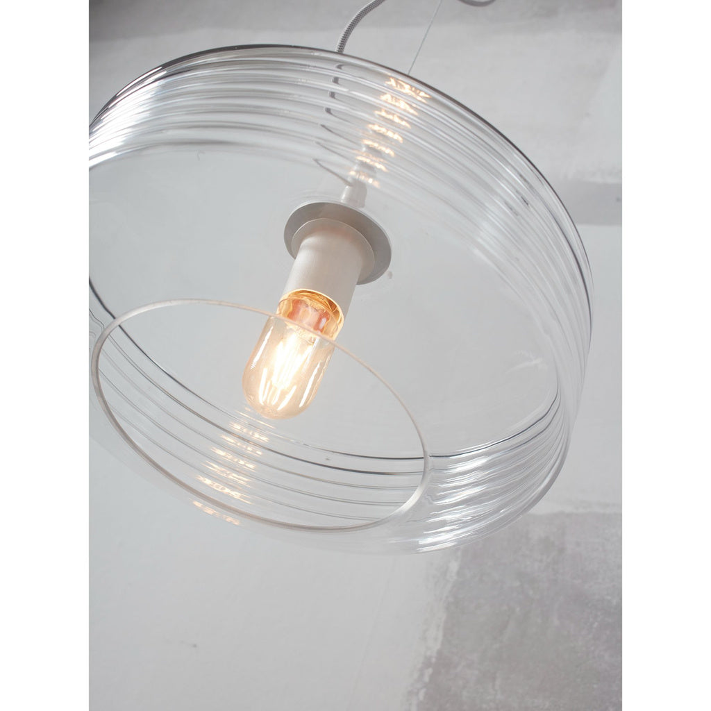 Hanglamp glas Verona geribbeld - helder - depauwwonen