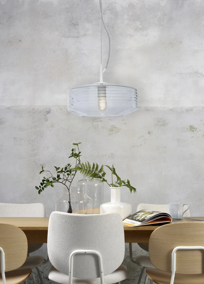 Hanglamp glas Verona geribbeld - helder by it's about RoMi