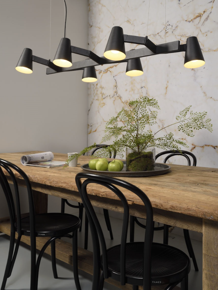 Hanglamp ijzer Biarritz verstelbaar zwart - depauwwonen