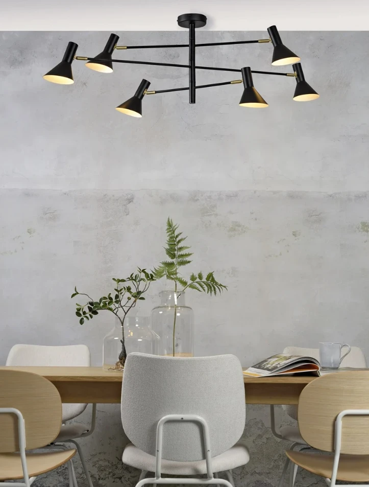 Plafondlamp ijzer Izmir 3-armig zwart/goud by it's about RoMi
