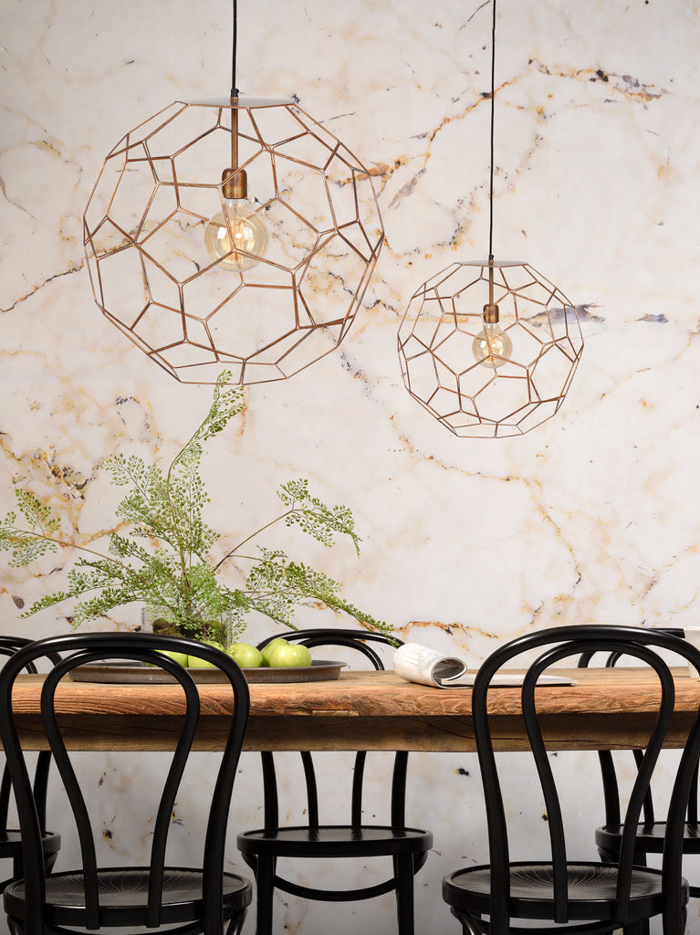 Hanglamp draadijzer Marrakesh koper L - depauwwonen