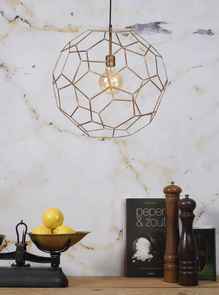 Hanglamp draadijzer Marrakesh koper S by it's about RoMi