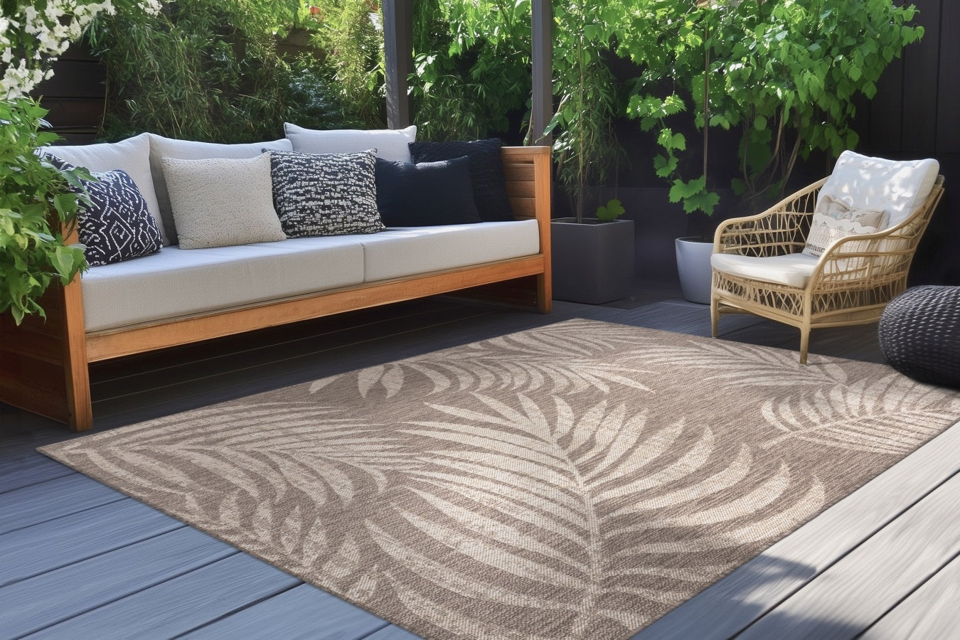 Binnen/buiten Vloerkleed Casa 607 Taupe - 3 maten - depauwwonen