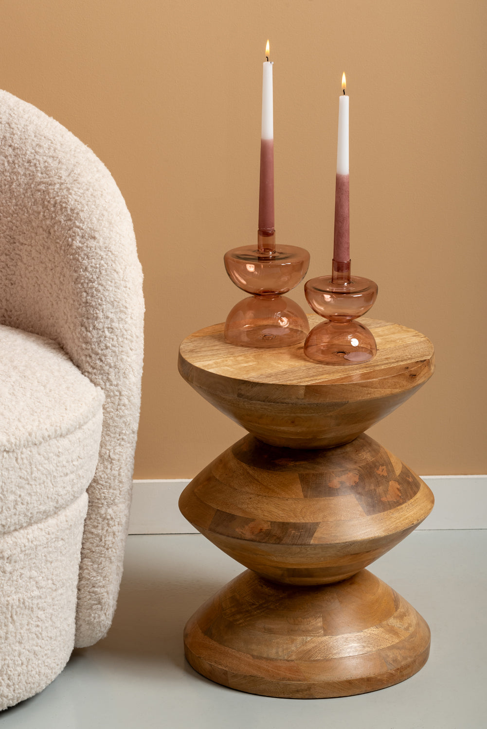 Bijzettafel Totem - Naturel - 35x35x46cm - depauwwonen