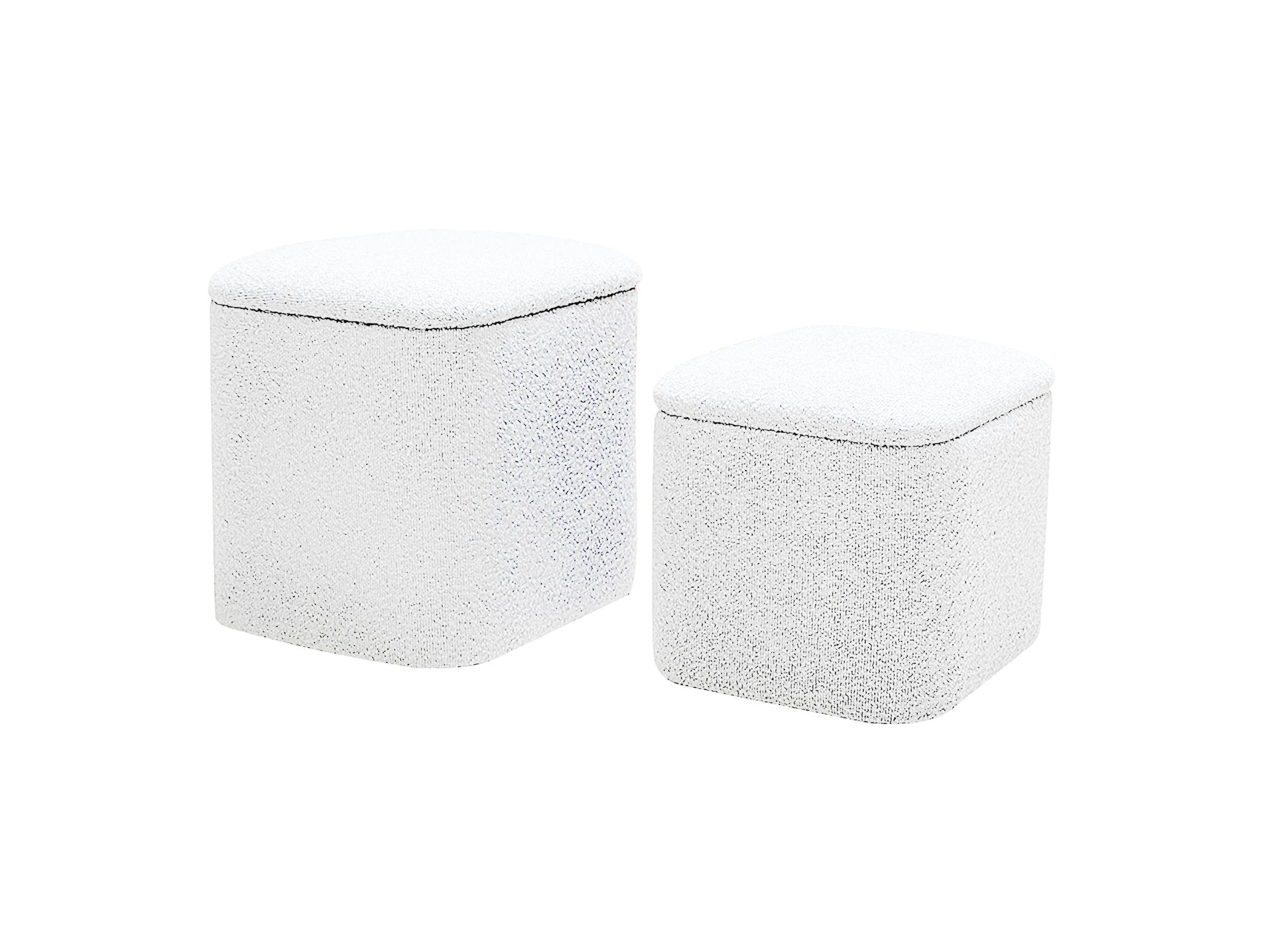 Poef Ada opslag - Wit - 41x35x41cm by Leitmotiv