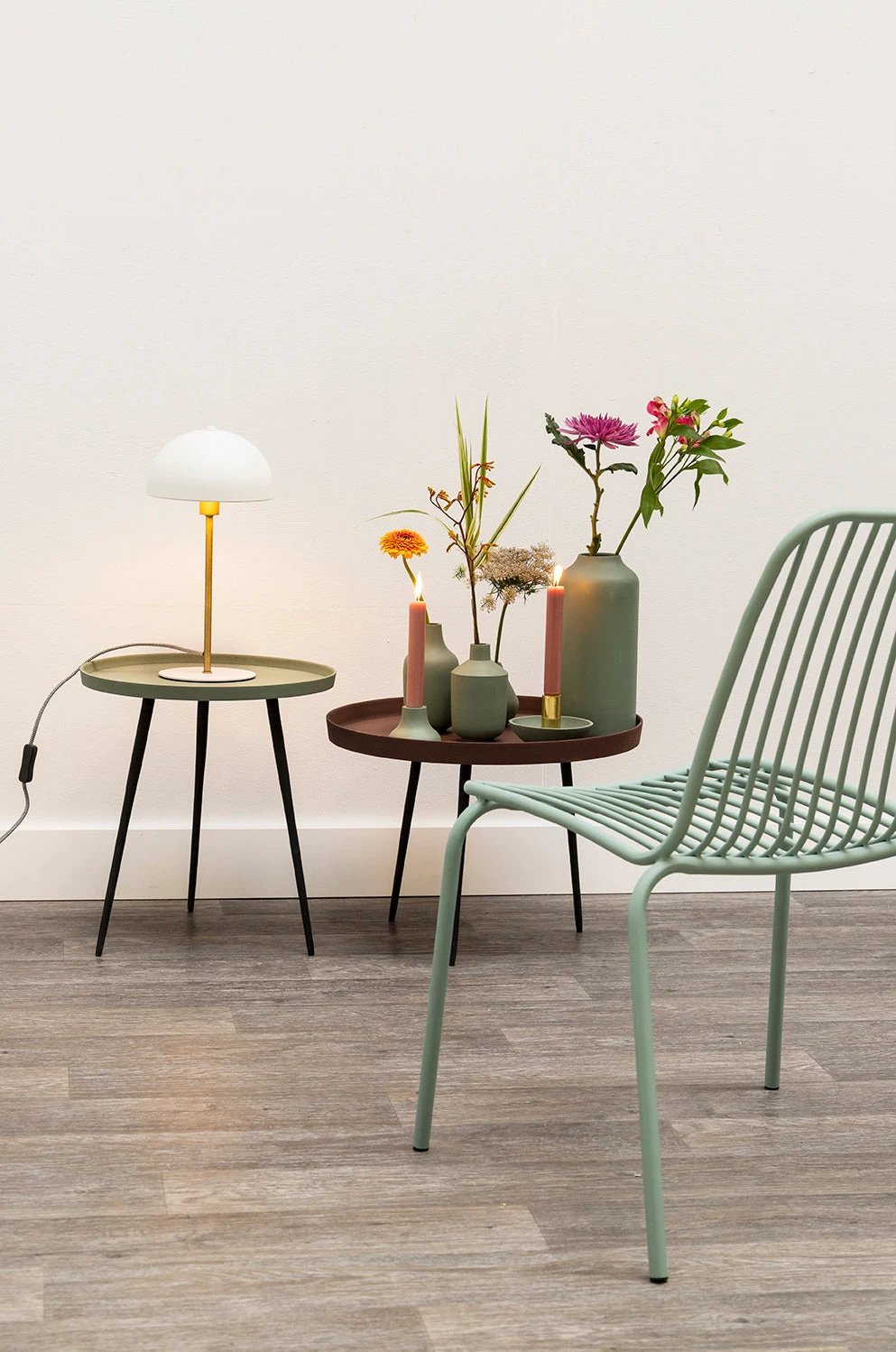 Tafellamp Bonnet metaal wit by Leitmotiv