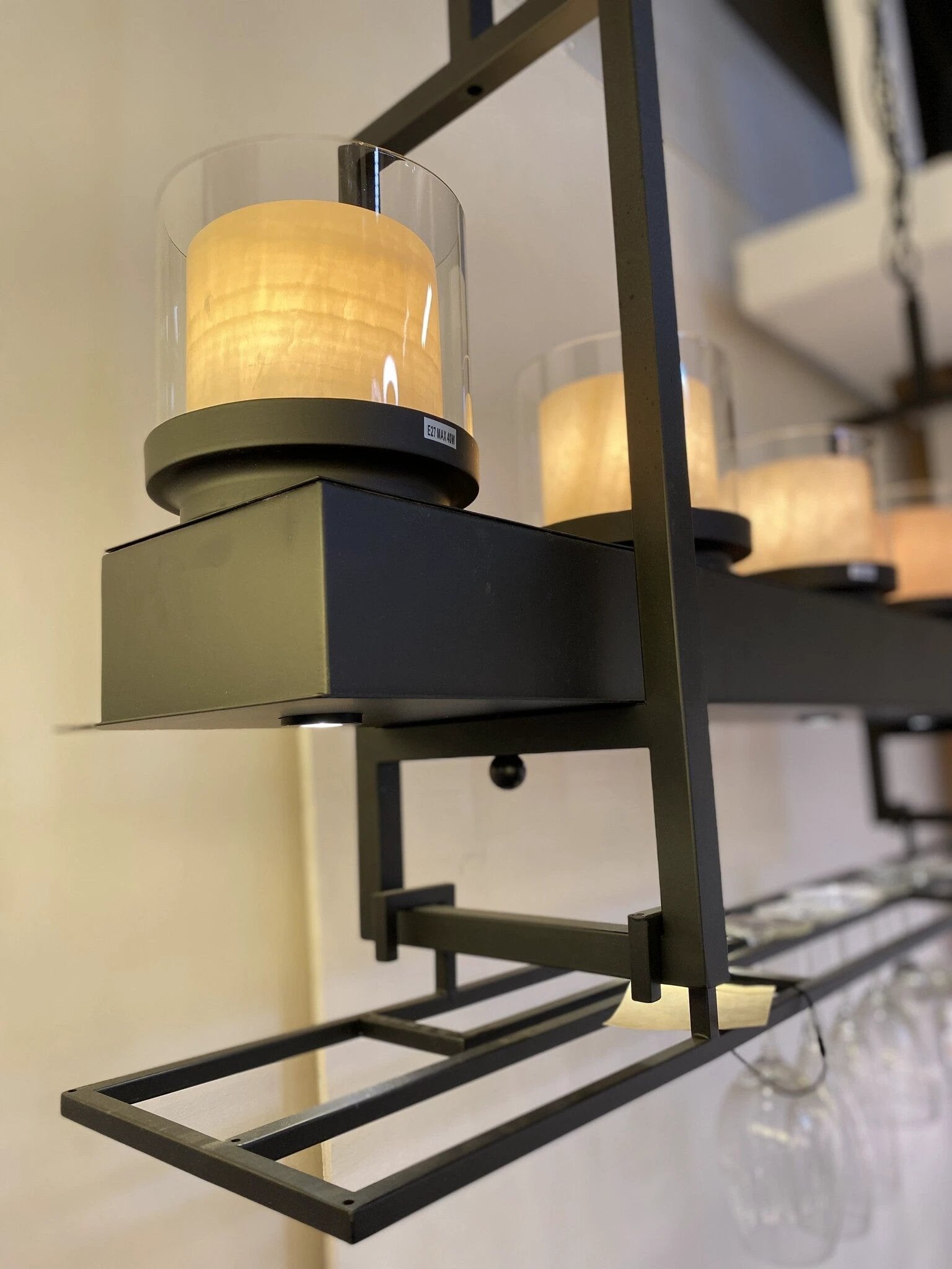 Hanglamp Albast met Wijnglazenhouder by LightDesign