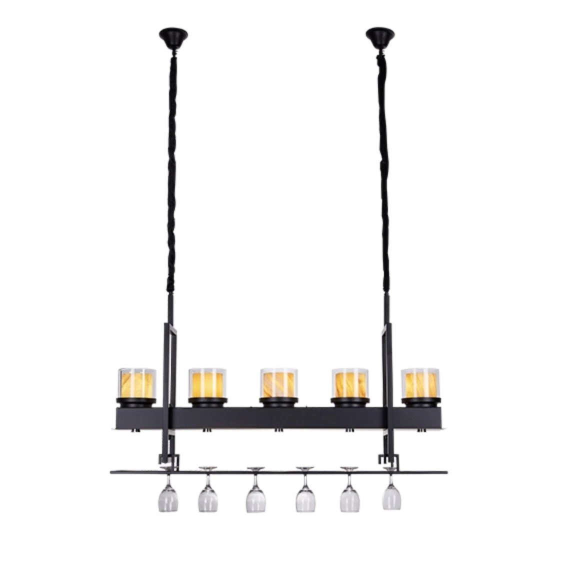 Hanglamp Albast met Wijnglazenhouder by LightDesign