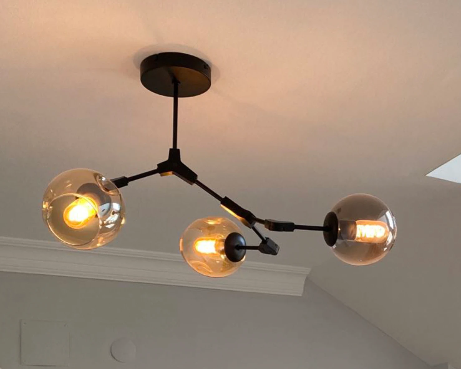 Hanglamp Graham 3L Zwart Frame - 3 glas keuzes - ledlampen inclusief by LightDesign