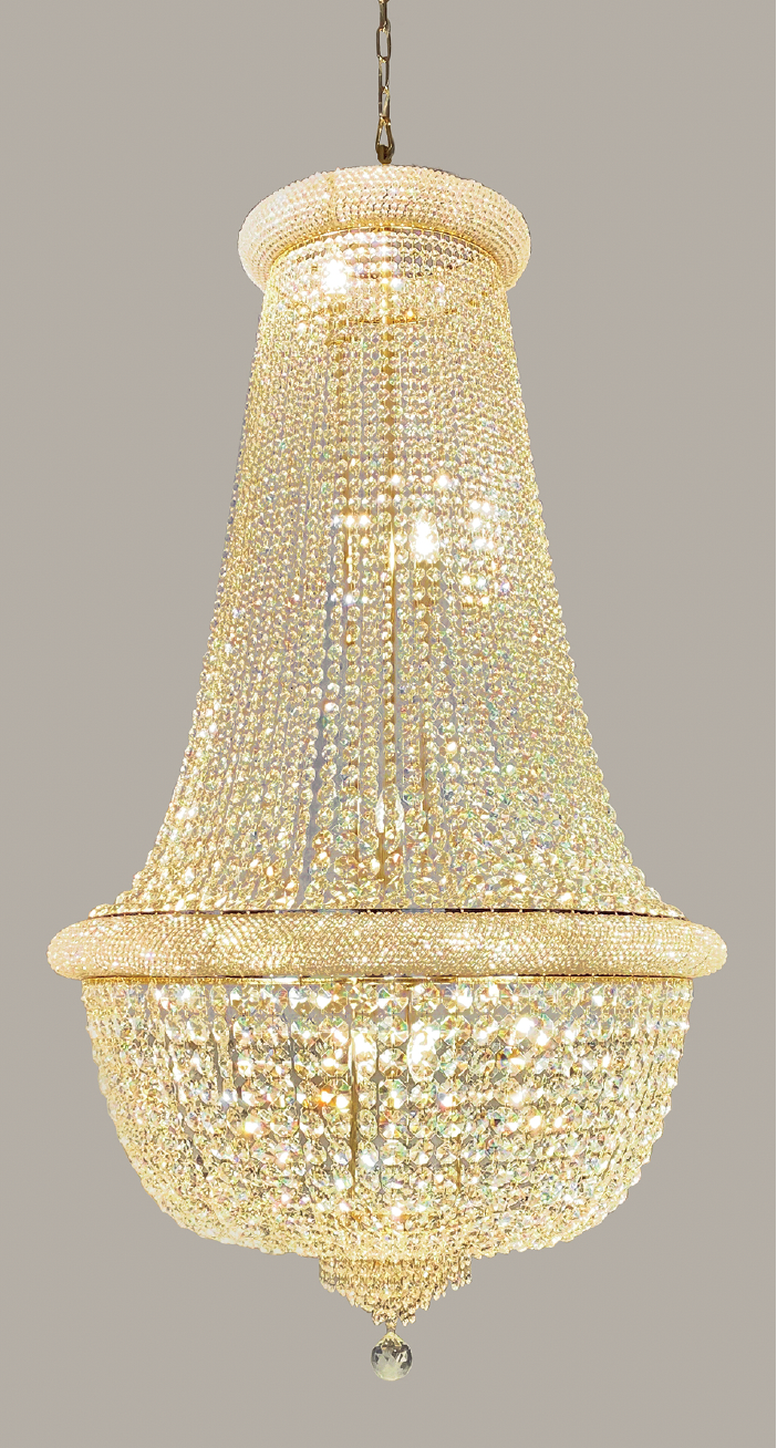 Kroonluchter Margaretha goud in 4 diameters - depauwwonen