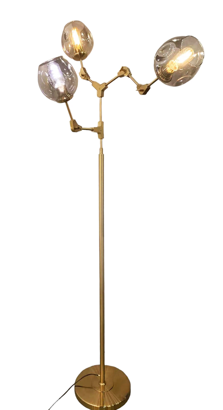 Vloerlamp Graham 3L Messing frame - 3 glas keuze - ledlampen inclusief by LightDesign