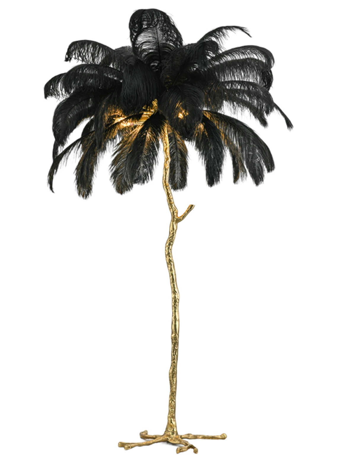 Vloerlamp Ostrich Feather Copper - Zwart - ledlampen inclusief by LightDesign