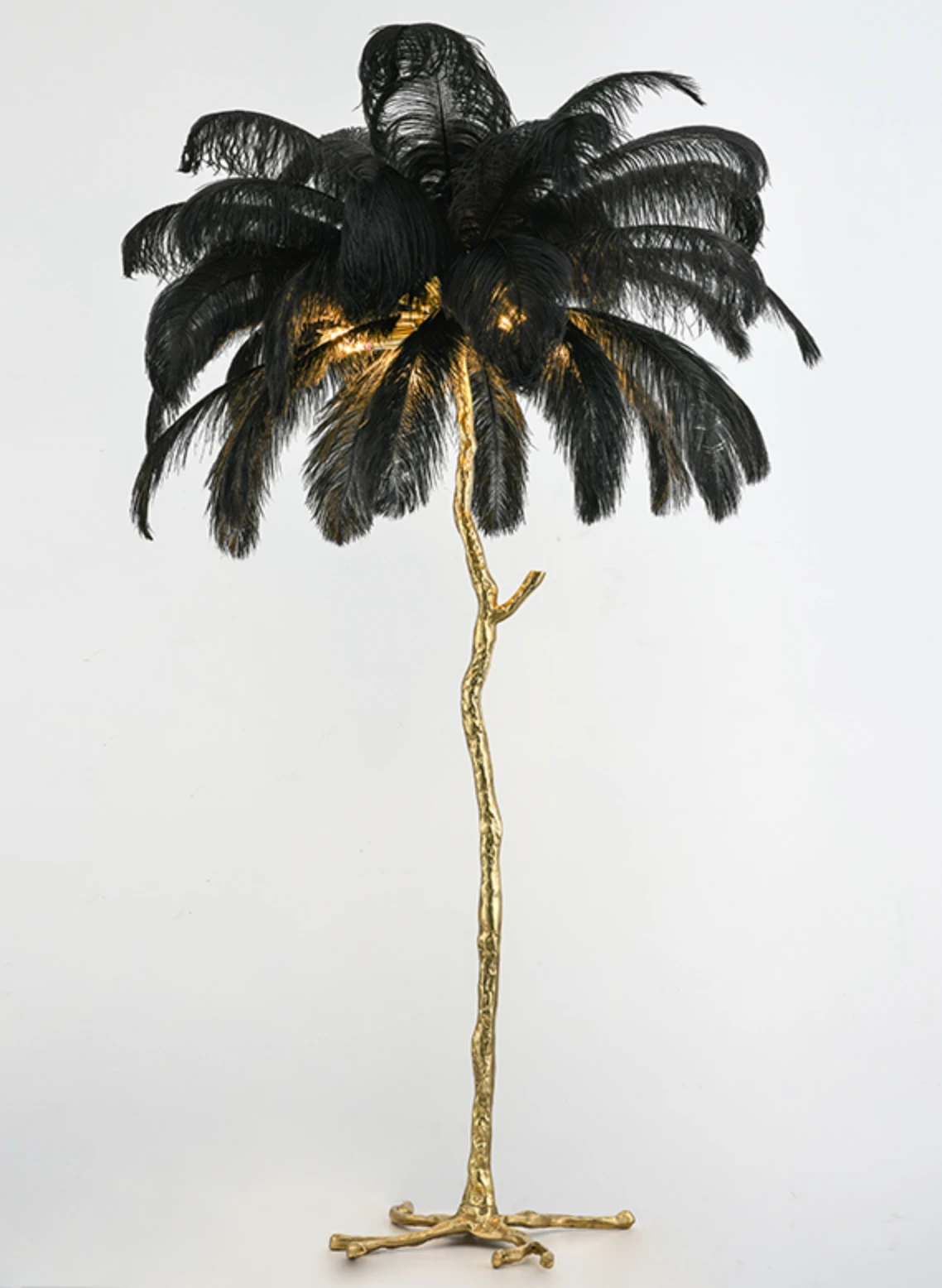 Vloerlamp Ostrich Feather Copper - Zwart - ledlampen inclusief by LightDesign