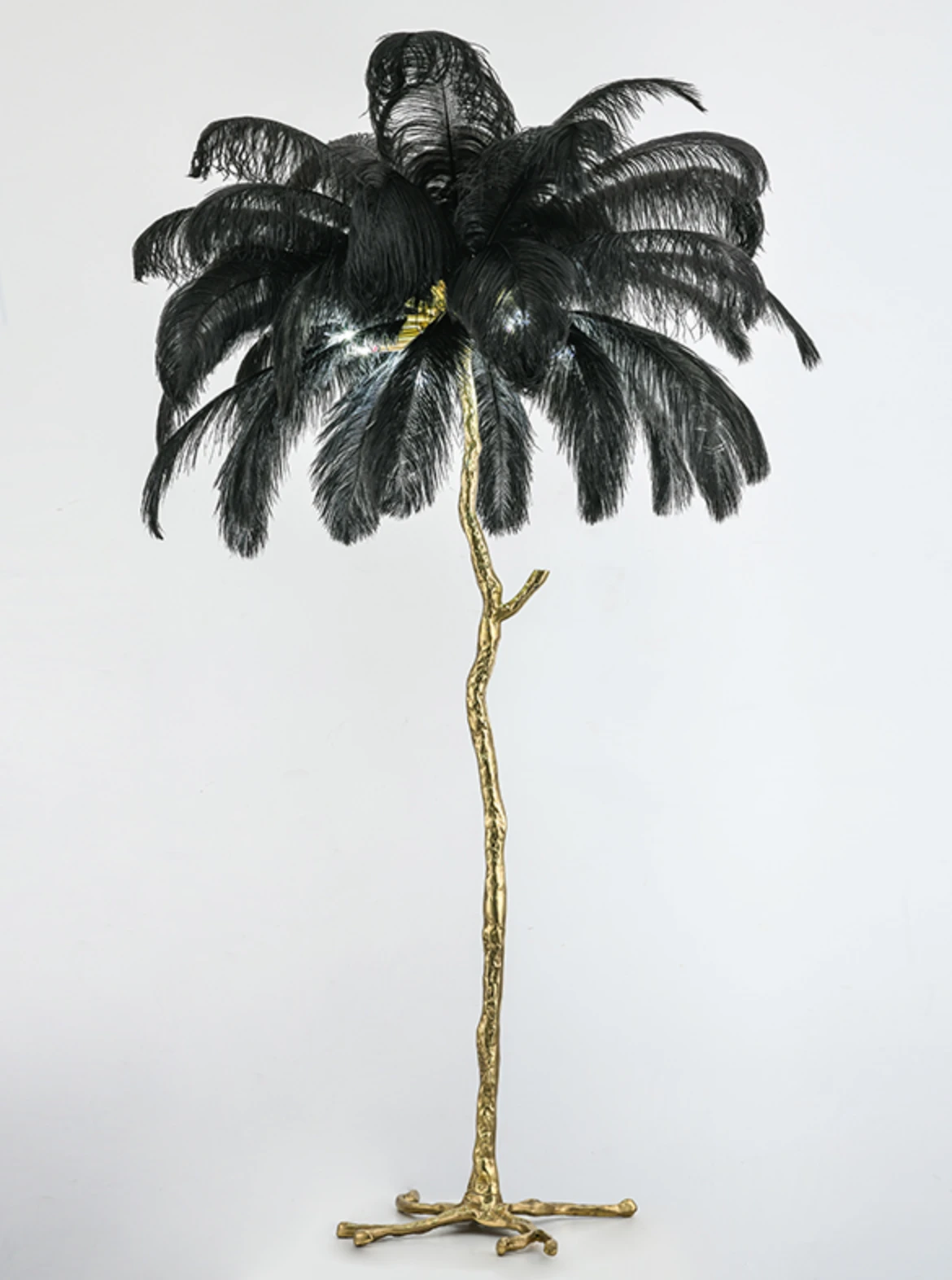 Vloerlamp Ostrich Feather Copper - Zwart - ledlampen inclusief by LightDesign