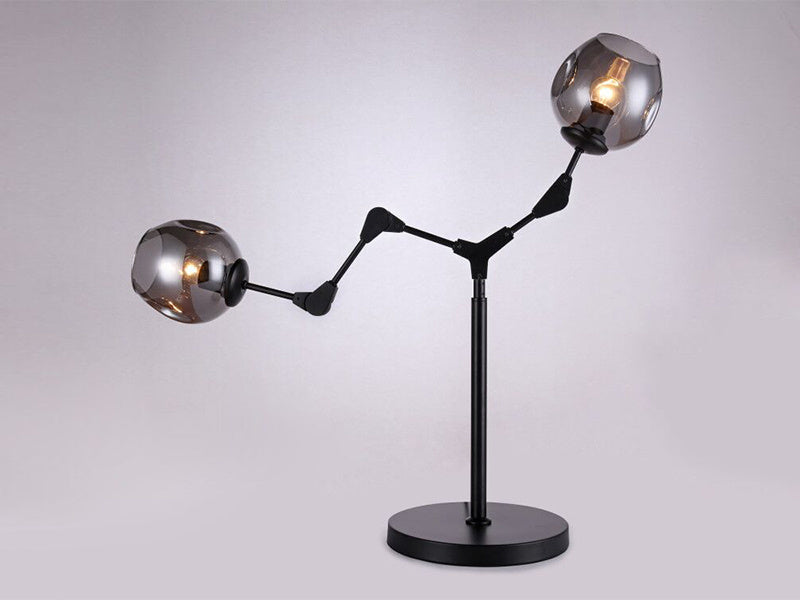 Tafellamp Graham 2L Zwart frame - 3 kleuren glas - ledlampen inclusief - depauwwonen