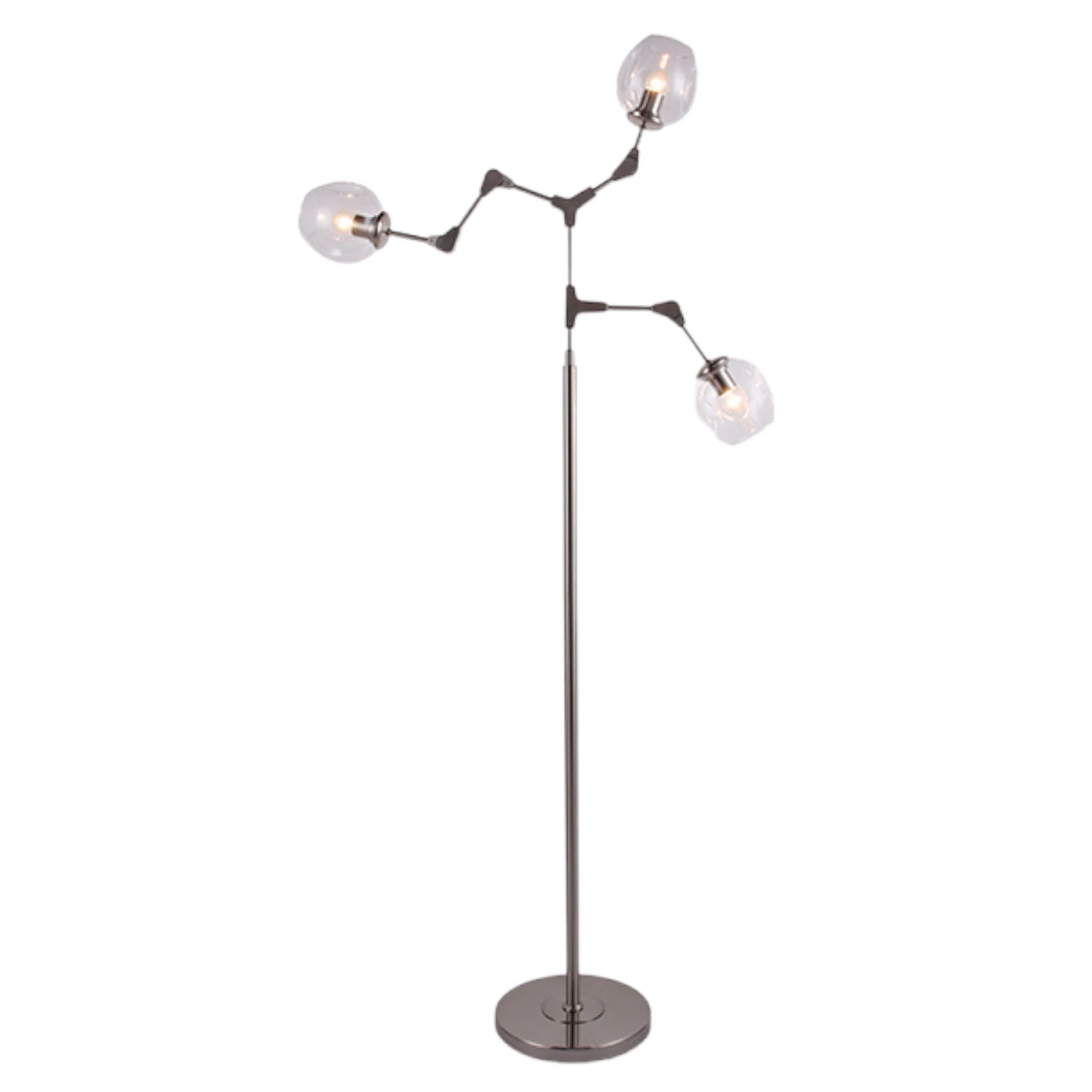 Vloerlamp Graham 3L Zwart frame - 3 glas keuze - ledlampen inclusief by LightDesign