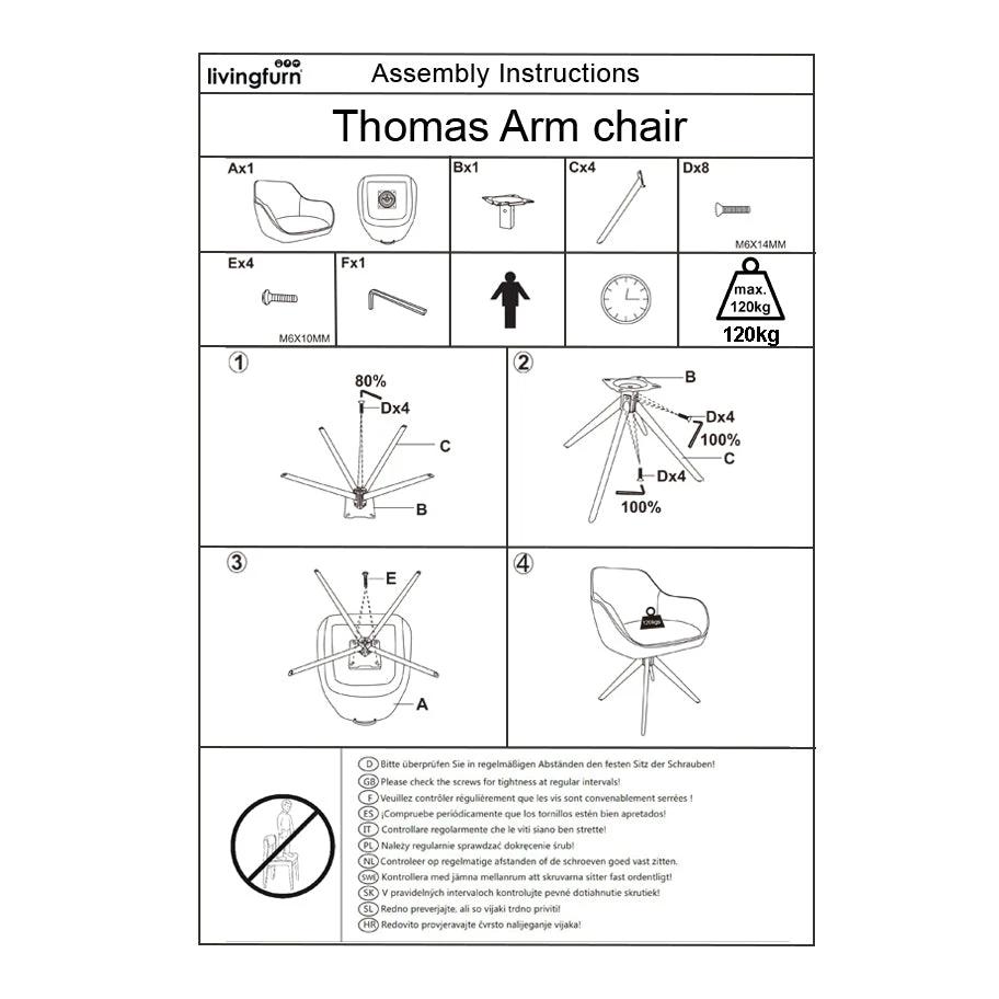 Draai-eetkamerstoel Thomas Brique (set van 2) by Livingfurn