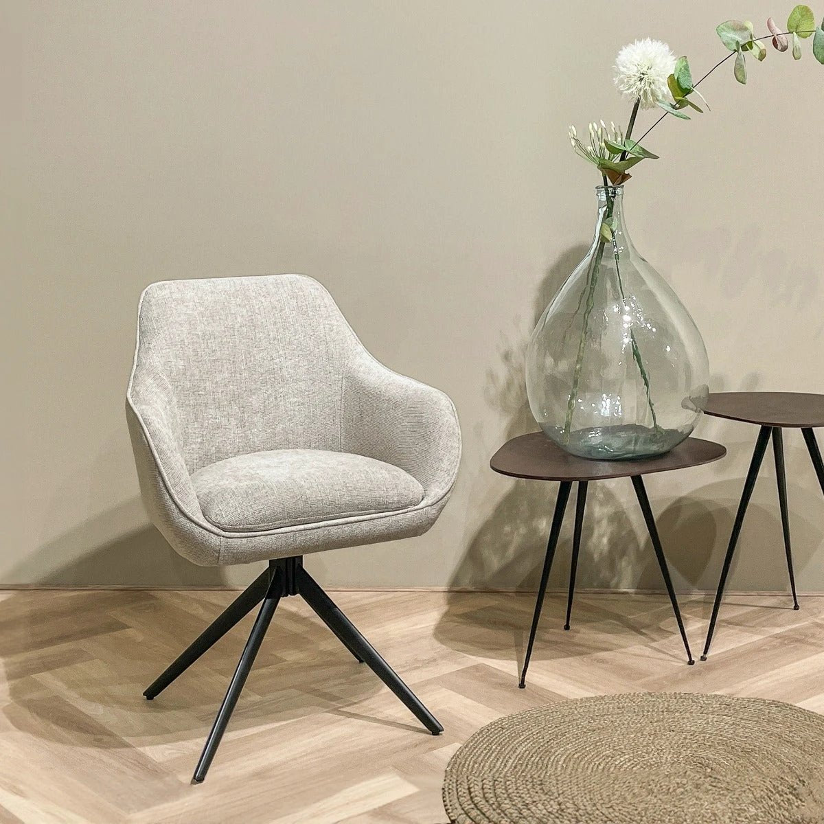 Draai-eetkamerstoel Thomas Toffee (set van 2) by Livingfurn