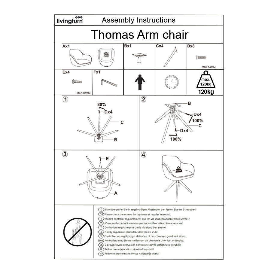 Draai-eetkamerstoel Thomas Toffee (set van 2) - depauwwonen