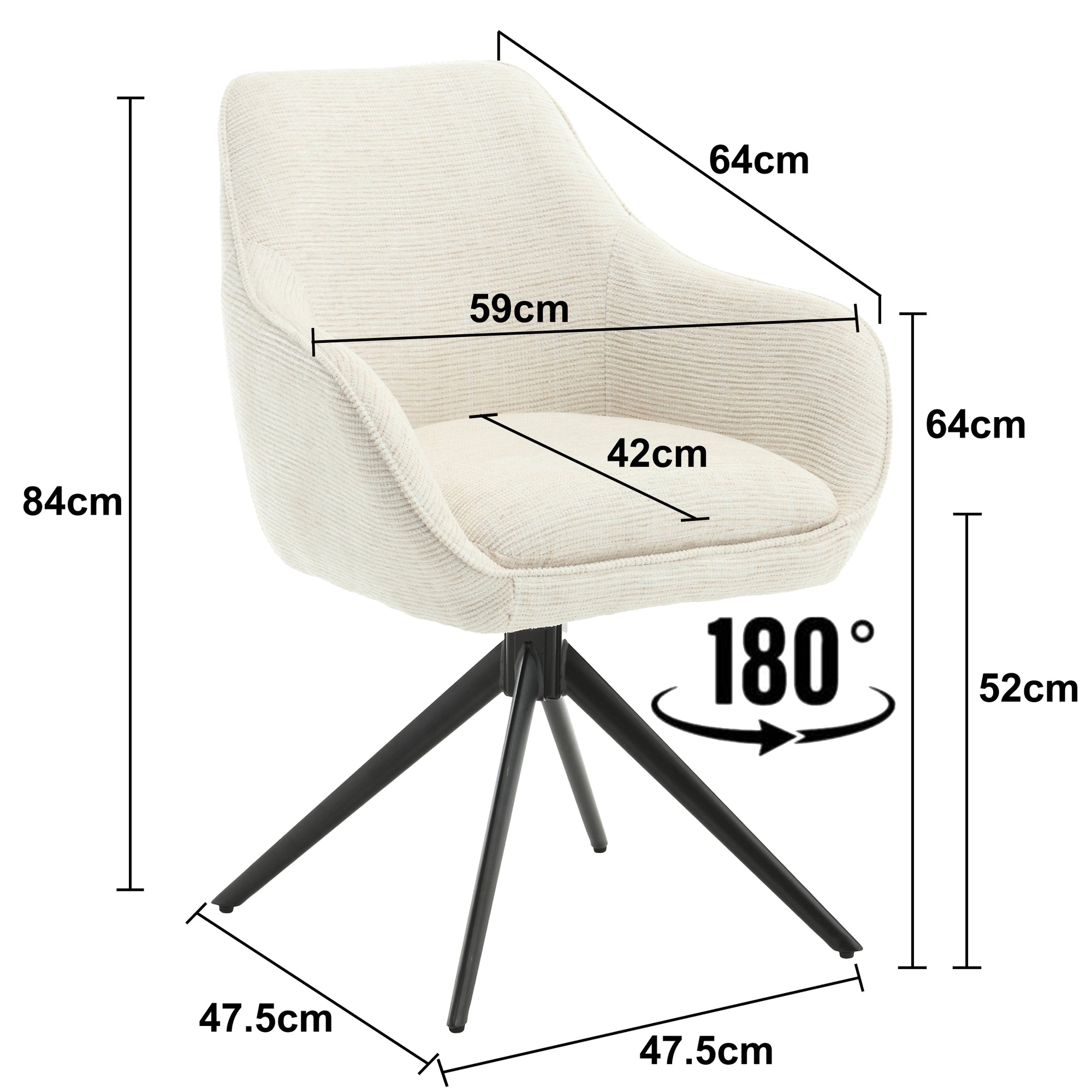 Draai-eetkamerstoel Thomas Zand (set van 2) - depauwwonen