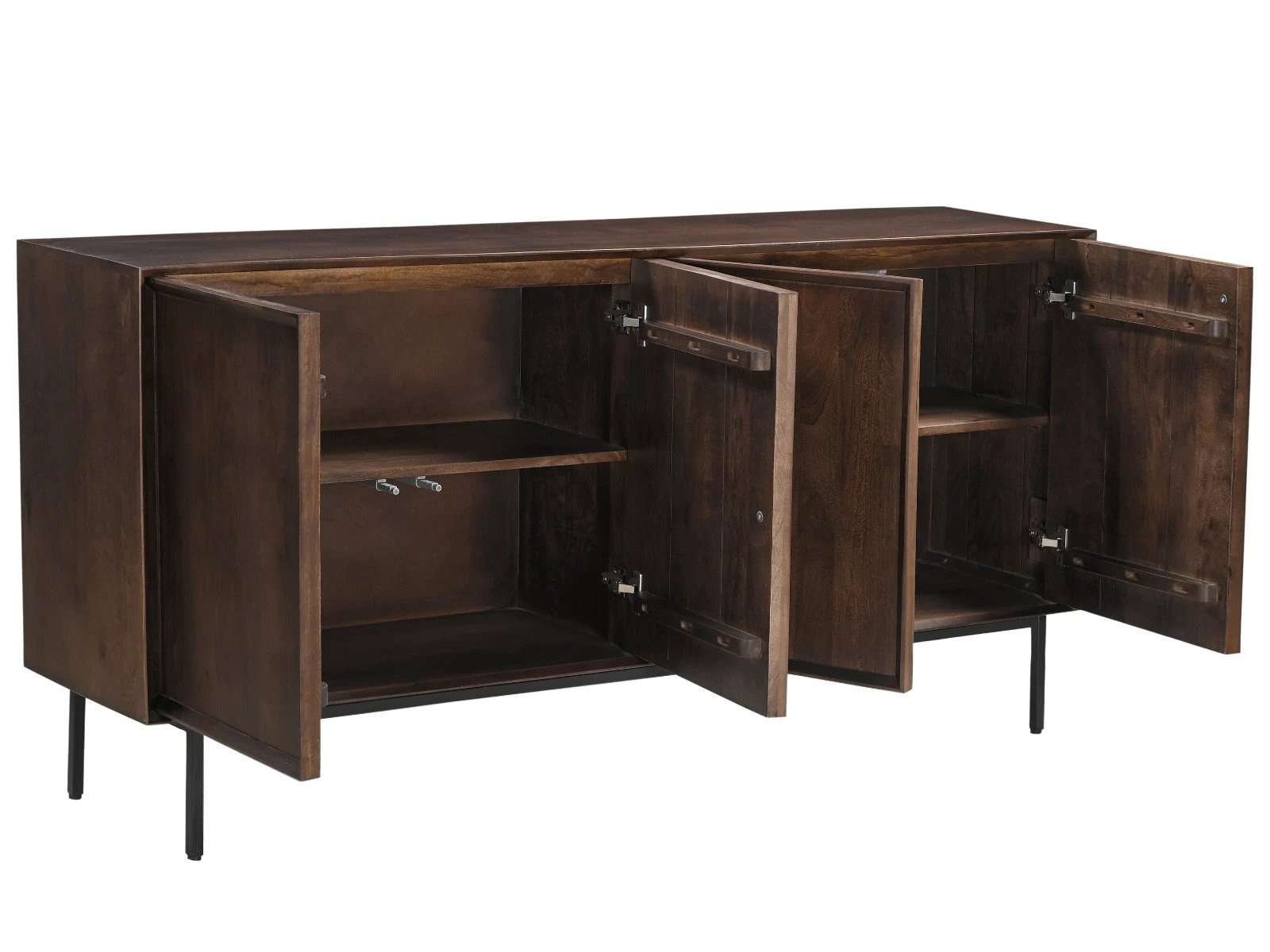 Bruin dressoir Ravenstein van Livingfurn met 180cm breedte, houten opbergmeubel met lade en kastdeuren.