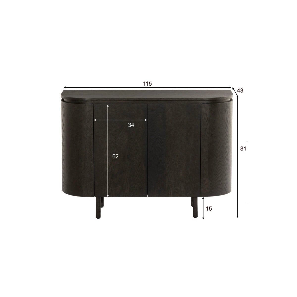 Dressoir Tobago Espresso 115cm by Livingfurn