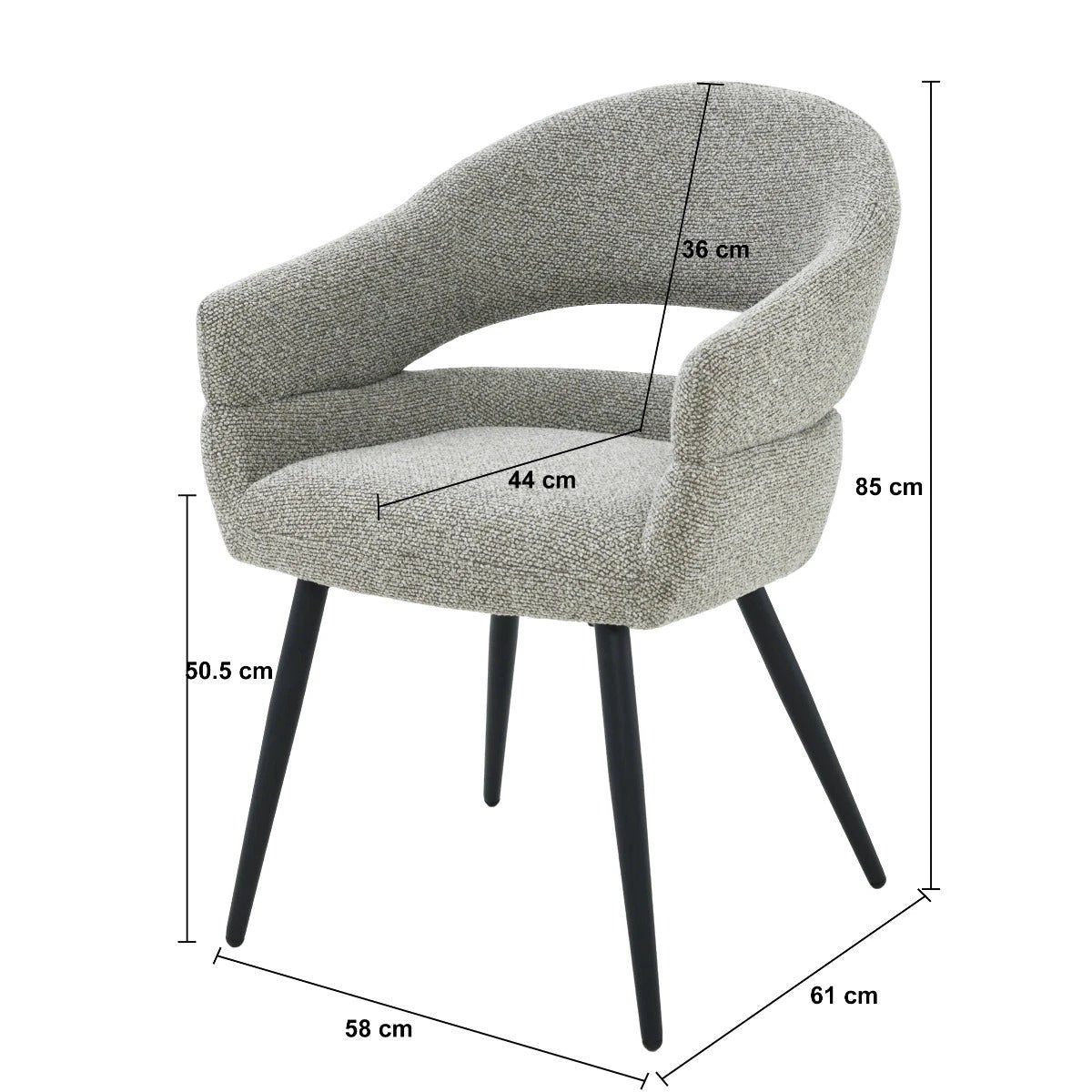 Eetkamerstoel Megan Taupe (set van 2) by Livingfurn