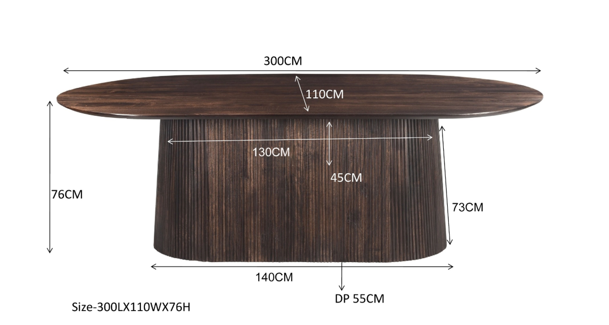 Eettafel Salvator Walnut 300cm - depauwwonen