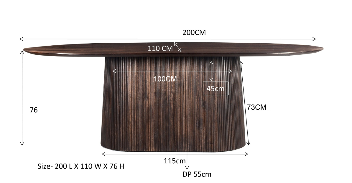 Eettafel Salvator Walnut 200cm by Livingfurn